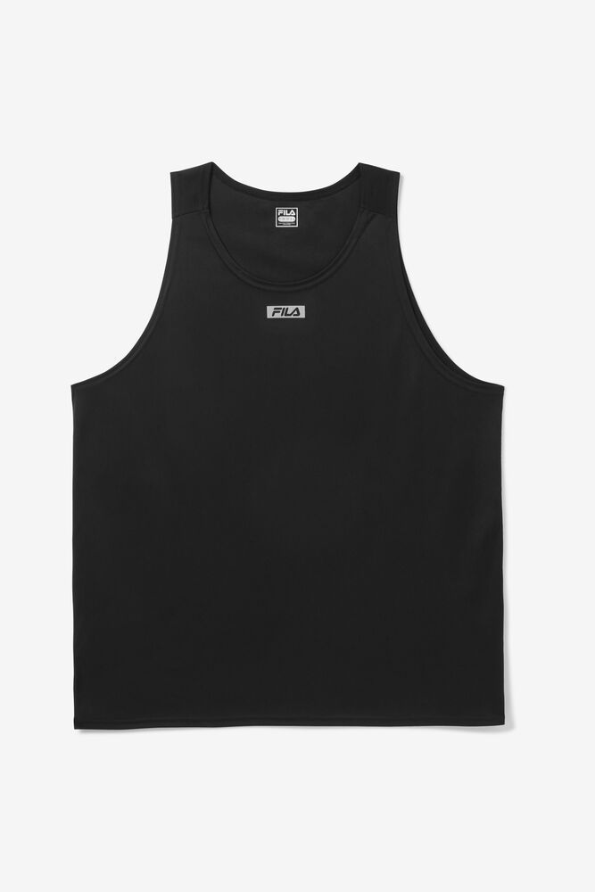 Fila T-Shirt Interval Tank Mens Black - India RMO-917360